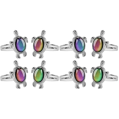 Δαχτυλίδι Turtle Mood που Αλλάζει Χρώμα Unisex 8 τεμάχια