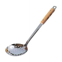 Écumoire en acier inoxydable avec manche en bois, 20 cm