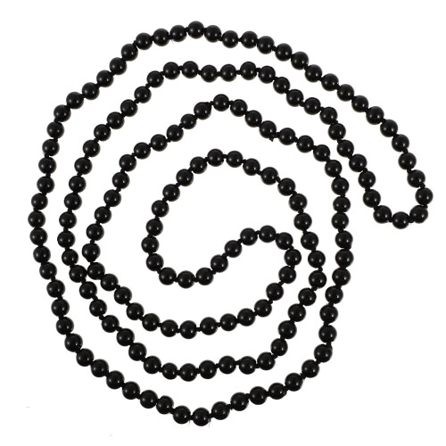 Eease Retro-Imitatperlenkette, lang, schwarz, 1,5 m