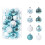 Blue Christmas Ball Ornaments Shatterproof Plastic 34PCS 4