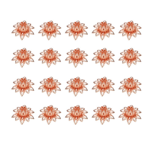 Eease20PCS Αξεσουάρ DIY Χάντρες Lotus Καπέλα Λουλουδιών Κρεμαστά Γούρια Κοίλα Αποστάτες