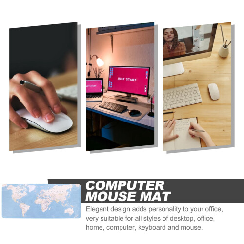 World Map Desk Mat Modern Office Mouse Pad 2