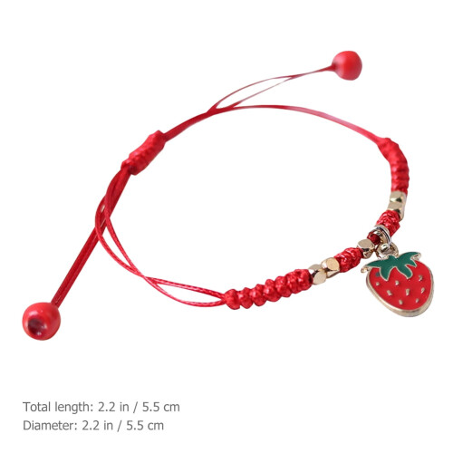 Pulseira trançada com pingente de morango (2 peças) 2