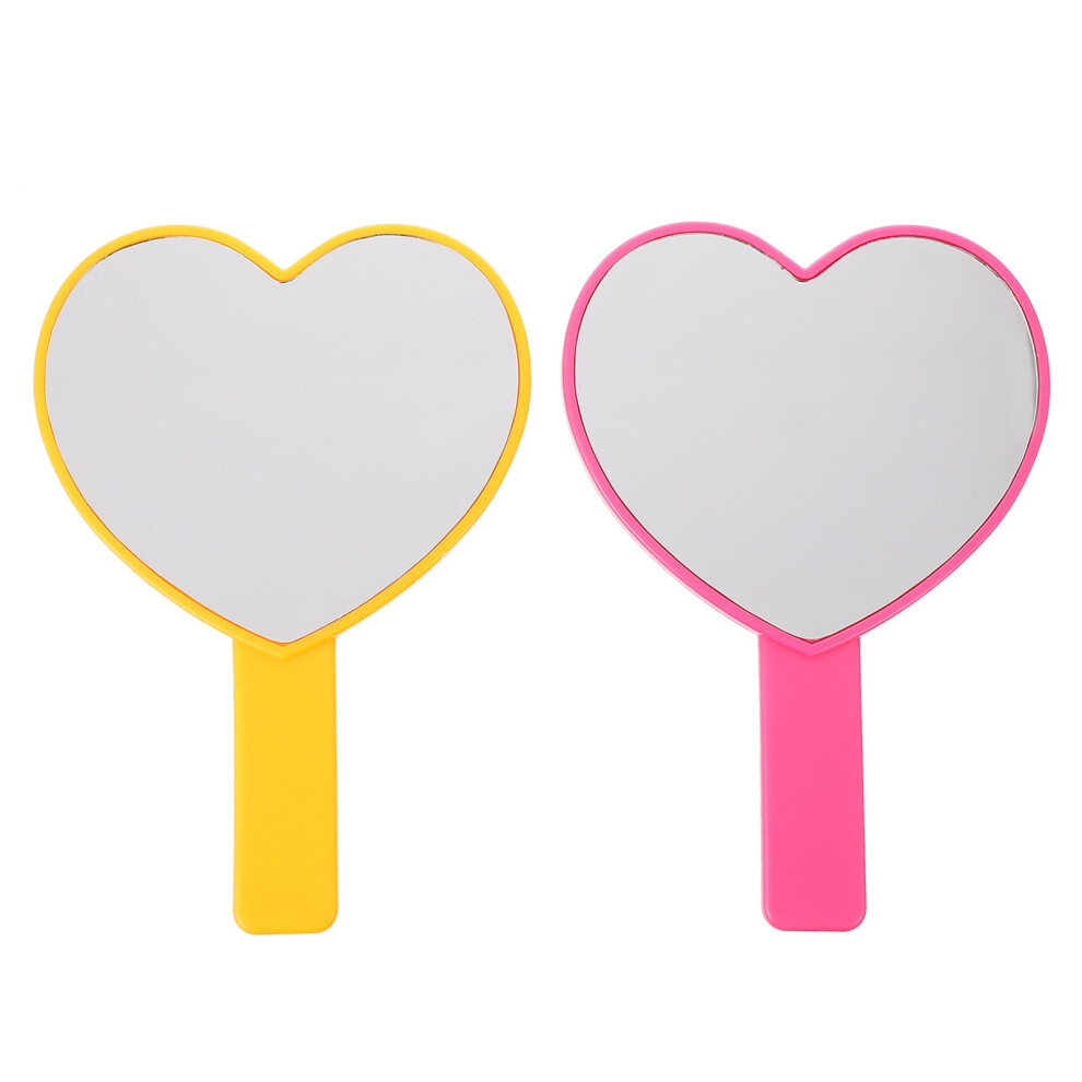 Heart-shaped handheld makeup mirror 2 pcs