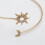 Manchette dorée en strass lune et étoile 5