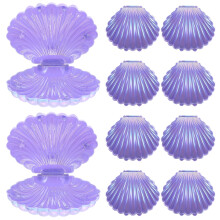 Boîte à bonbons/bijoux/friandises en forme de coquillage violet (10 pièces)