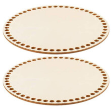 Wooden Basket Bottom Round Blank Crochet Base 2pcs