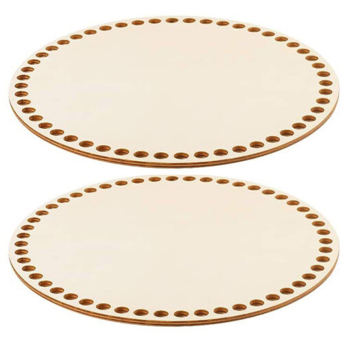 Wooden Basket Bottom Round Blank Crochet Base 2pcs