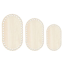 Wooden Bag Bottoms for DIY Woven Baskets 4pcs