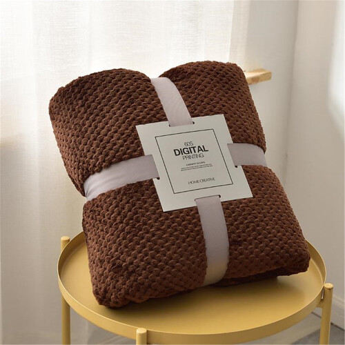 Solid Color Flannel Plush Sofa Blanket 1 Piece 1