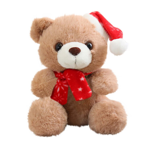 Kerstbeer met kerstmuts, 20 cm