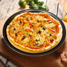 Okrúhla panvica na pizzu z nehrdzavejúcej ocele Prettyui s nepriľnavým povrchom