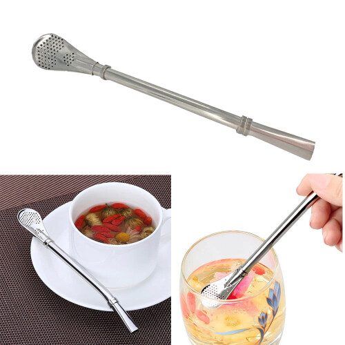 Edelstahl-Yerba-Mate-Strohhalm mit Filterlöffel 1