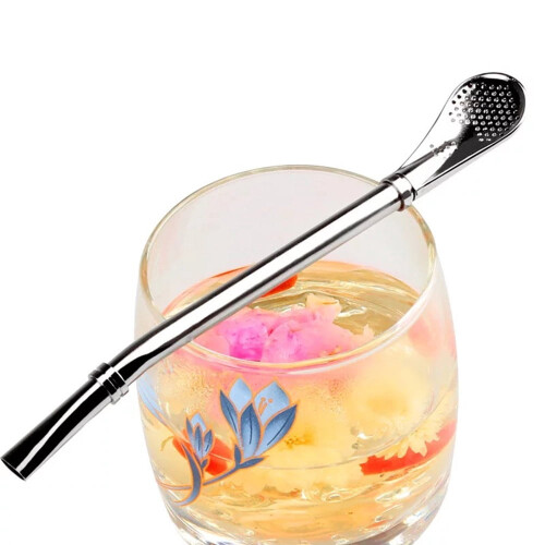 Edelstahl-Yerba-Mate-Strohhalm mit Filterlöffel 2