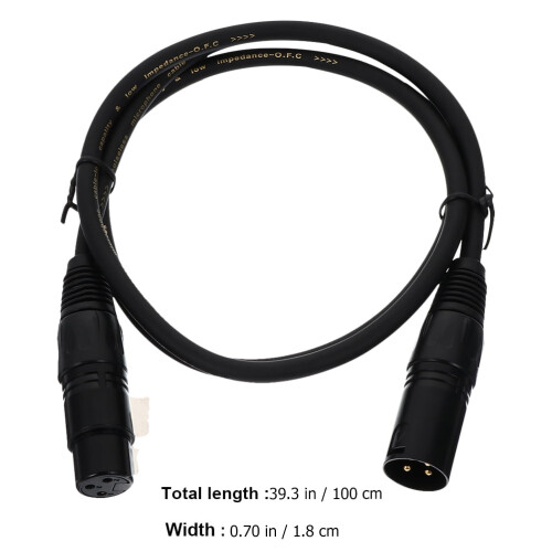 XLR-kabel mannelijk naar vrouwelijk, 1 meter, 3-pins microfoonkabel 1