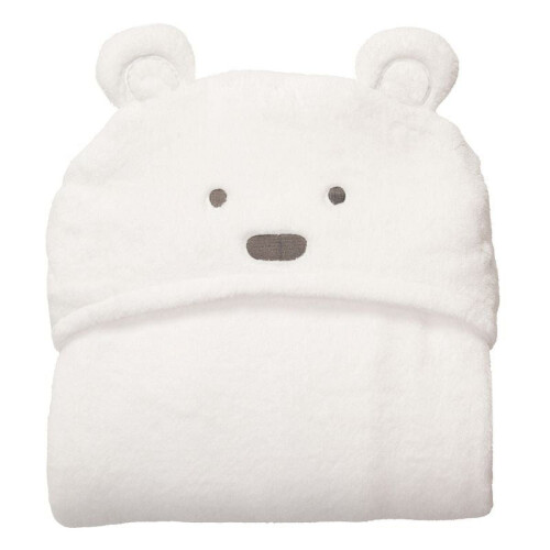 Baby bear-shaped hooded bath towel