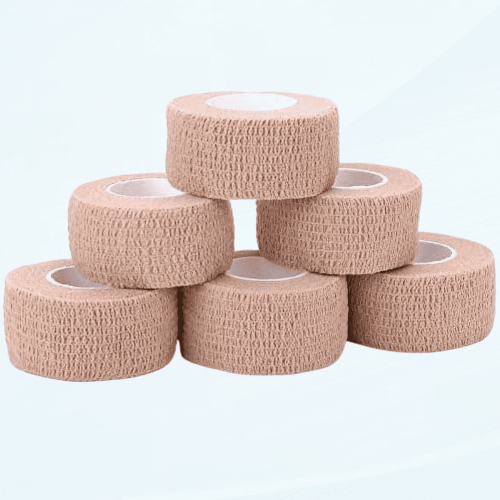 Bande adhésive extensible et flexible, auto-adhésive et cohésive (lot de 6)