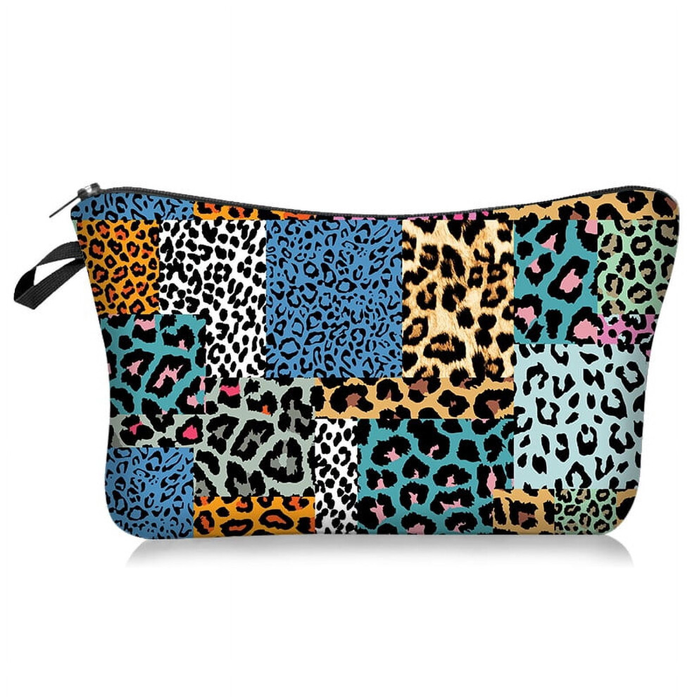 Leopard Print Makeup Bag Portable Toiletry Bag for Women