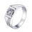 Bague ajustable plaquée strass pour homme 1
