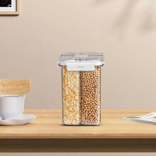 Contenedor hermético para almacenar cereales de 2,4 L, transparente con tapa y