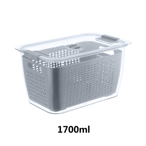 Förvaringskorgar med lock och durkslag, 3-pack