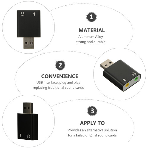 USB-geluidskaart met microfoon- en hoofdtelefoonaansluiting 2