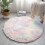 Tapis rond à poils longs multicolore de 150 cm 2