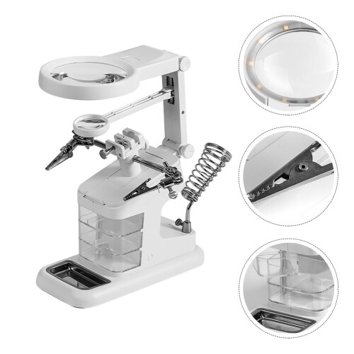 Eease soldering iron kit with LED light and magnifier 1