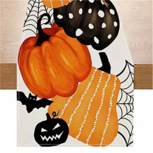 Halloween asztali futó tök koponya vászon 1 darab