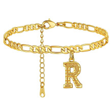Boho enkelbandje voor dames met een initiaal van 26 letters.