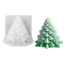 Molde para velas con forma de árbol de Navidad, yeso, para aromaterapia (exhibición 1)