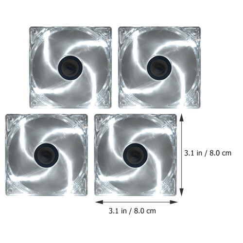 Computerkoelventilator 12V LED 80mm 4 stuks 1