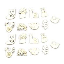 Animal Wooden Cutouts for Crafts 100 Pieces