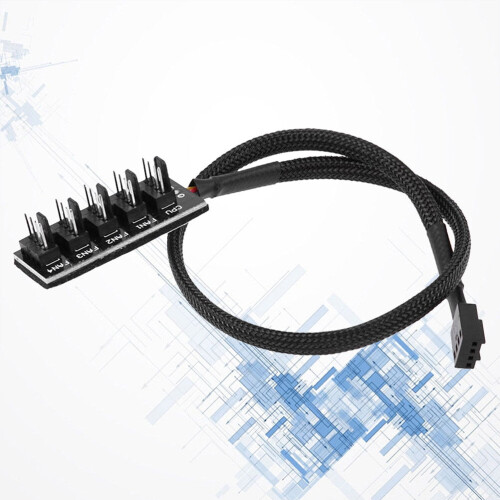 Cavo splitter per ventola CPU 4 pin da 1 a 5, nero 2
