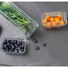 Contenedores de almacenamiento para refrigerador RnemiTe-amo transparentes y apilables