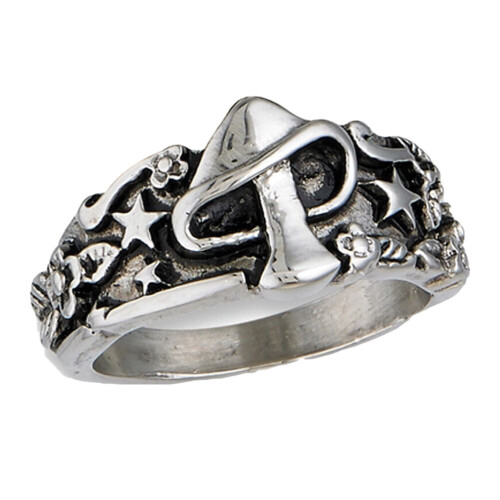 Bague rétro champignon feuille étoile argentée 1 pièce