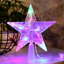 LED Star Tree Topper 9 Inch Color Changing Purple