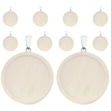 Bandejas de madera para colgantes para la creación de joyas DIY (10 unidades)
