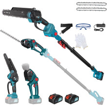 4 in 1 Telescopic Hedge Trimmer Pruning Electric 6 Inch Mini w/ 2 Battery