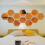 Juego de 7 pegatinas de pared hexagonales con efecto espejo 3D 4