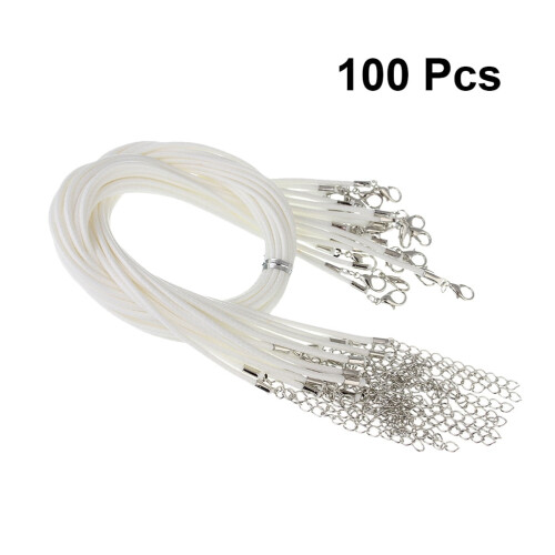 Vaxsnöre halsband 1,5 mm vit 100 st 1