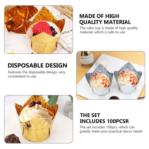 Aluminized Tulip Cupcake Liners 100 pcs 1
