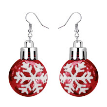 Weihnachtsohrringe für Damen, Schneeflocke, Stern, Glühbirne, Rot