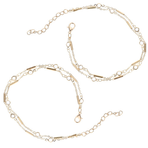 Cavigliere da donna a doppio strato, delicate e regolabili (2 pezzi)
