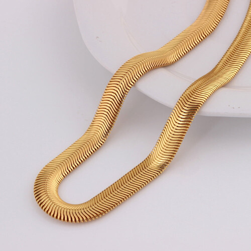 Colar de corrente de osso torcido em ouro amarelo 18K com 63,5 cm (25 polegadas) 2