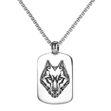 Collar de lobo de acero de titanio estilo punk para hombre