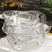 Washbasin Set Transparent PET Plastic 3 pcs