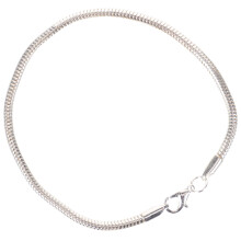 Bracelet à breloques italien en argent sterling 925, chaîne serpent