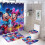 Σετ κουρτινών μπάνιου Mickey4 τεμαχίων με αντιολισθητικά χαλιά, κάλυμμα τουαλέτας 1