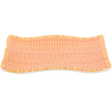 Bandeja de servir de melamina con textura de bambú de 30 cm (12 pulgadas)